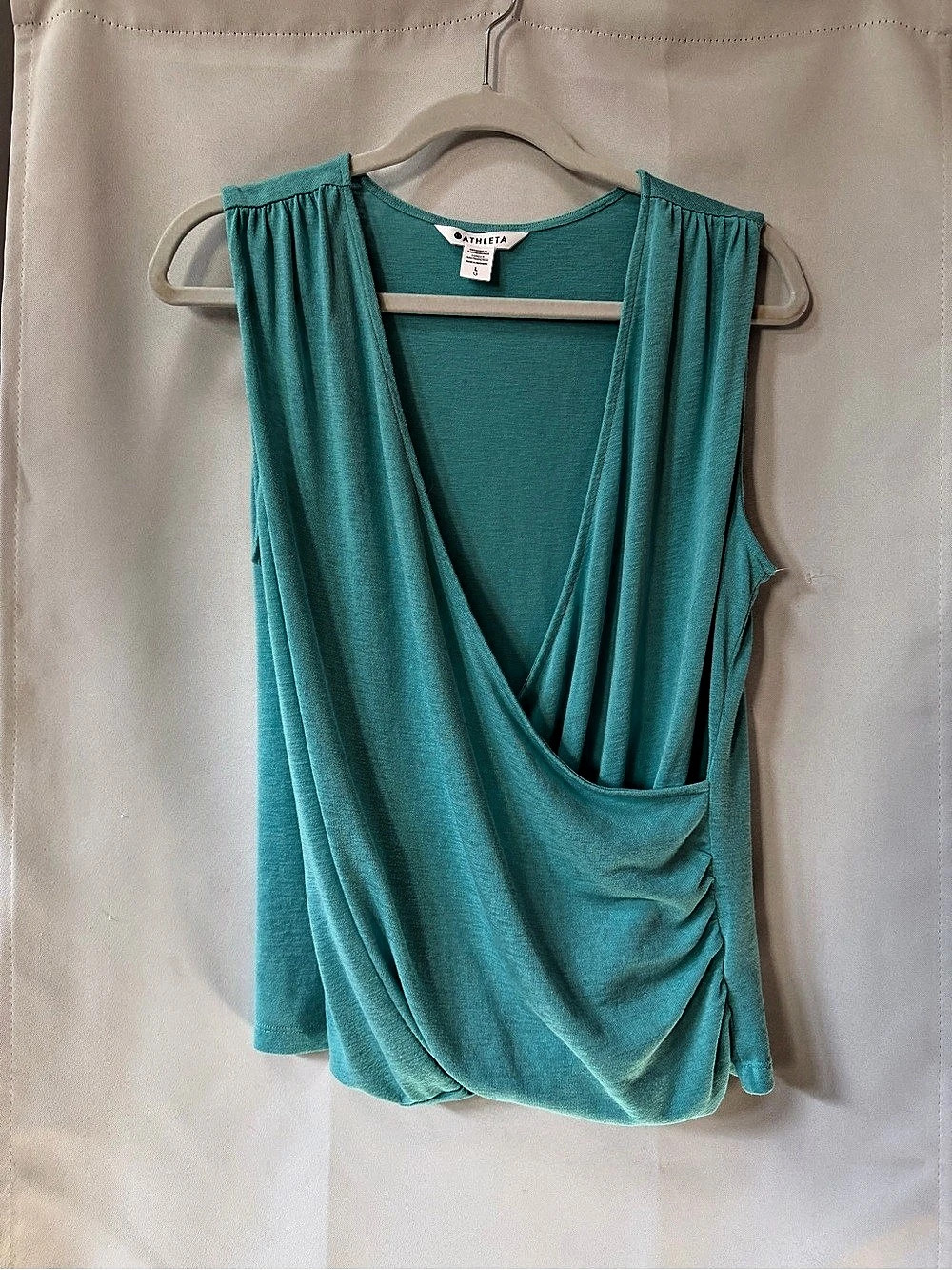 Athleta Breezy Wrap Tank Draped Aqua Top